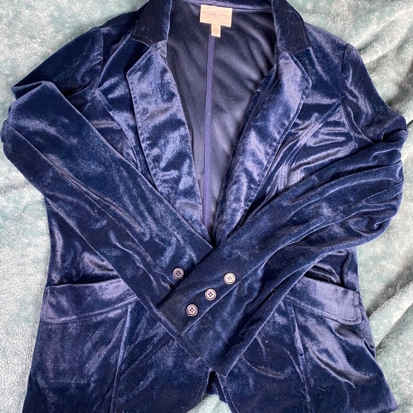 Blue Velvet Blazer l Silence + Noise l Size M - Picture 3 of 6